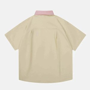 youthful rabbit print shirt short sleeve & trendy style 1308