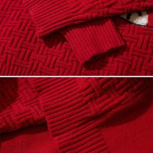 youthful rabbit print sweater & christmas socks set 5806