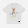 youthful rabbit print tee   quirky & fun streetwear essential 4501