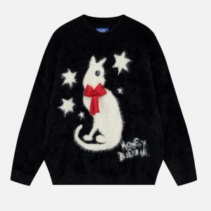youthful rabbit star sweater   quirky & trendy comfort 3101