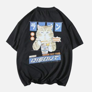 youthful ramen cat tee graphic & quirky streetwear 3678