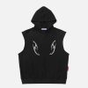 youthful rhinestone vest hooded & chic streetwear 1620