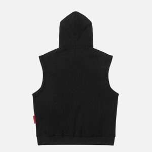 youthful rhinestone vest hooded & chic streetwear 5724