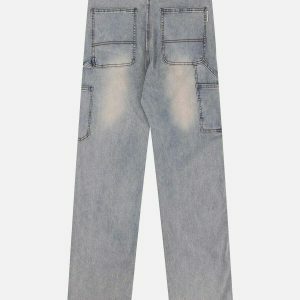 youthful rivet pocket jeans   sleek urban streetwear 6148