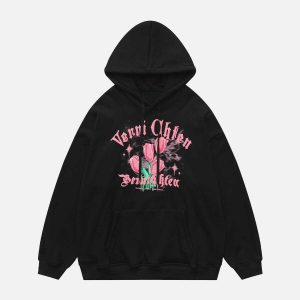 youthful rose letters hoodie   print design & street chic 1362