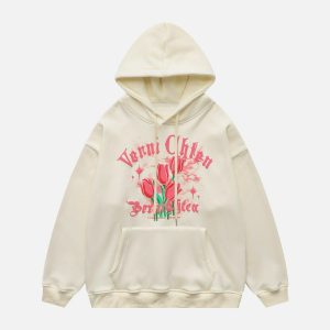 youthful rose letters hoodie   print design & street chic 4149