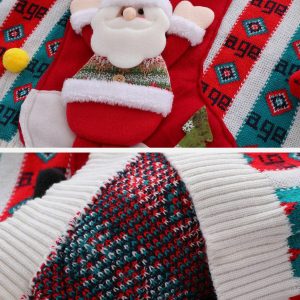 youthful santa claus doll sweater festive & quirky comfort 5107