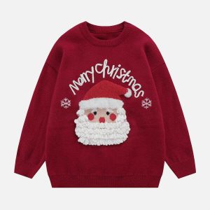 youthful santa claus flocking sweater vibrant jacquard design 8425