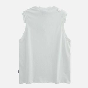 youthful shoulder paperclip vest   chic urban streetwear 8939
