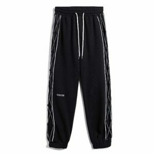 youthful side rope joggers   casual & trendy streetwear 6819