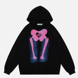 youthful skeleton love hoodie   trending urban streetwear 3571