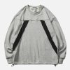 youthful slant patchwork sweatshirt   urban & trendy fit 8904