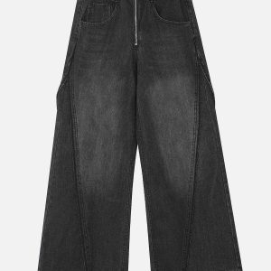 youthful slit fringe jeans loose & trending style 4181