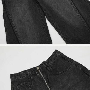 youthful slit fringe jeans loose & trending style 6557