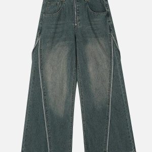 youthful slit fringe jeans loose & trending style 6904