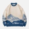 youthful snow mountain gradient sweater knit aesthetic 7047