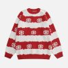 youthful snowflake embroidered sweater cozy winter charm 4686