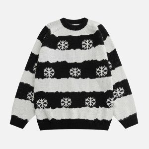youthful snowflake embroidered sweater cozy winter charm 5125