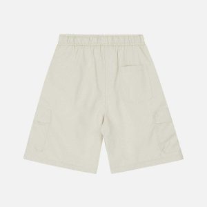 youthful solid belt shorts   sleek design & urban appeal 7781