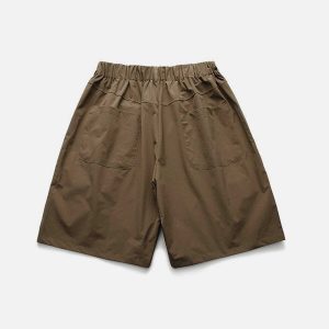 youthful solid big pocket shorts   trendy urban streetwear 3588