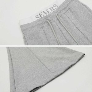 youthful solid drawstring flare pants   chic y2k streetwear 6017