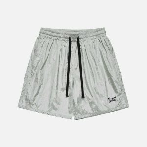 youthful solid drawstring shorts   sleek urban comfort 3069