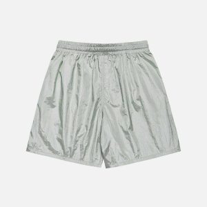 youthful solid drawstring shorts   sleek urban comfort 4671