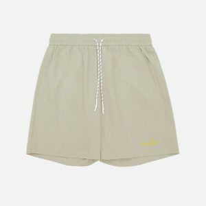 youthful solid drawstring shorts   sleek urban comfort 5160