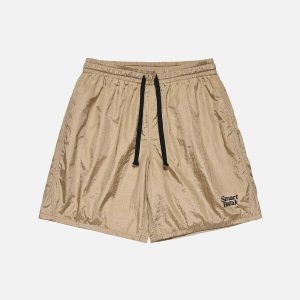 youthful solid drawstring shorts   sleek urban comfort 7618
