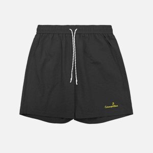 youthful solid drawstring shorts   sleek urban comfort 7918