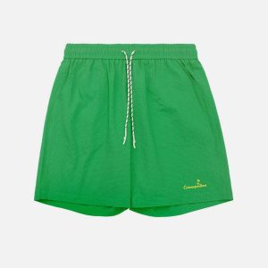 youthful solid drawstring shorts   sleek urban comfort 8785