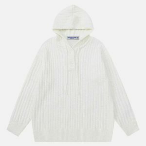 youthful solid knit hoodie   sleek & trendy comfort 2179