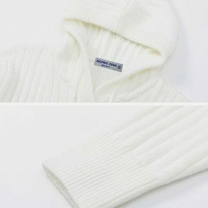 youthful solid knit hoodie   sleek & trendy comfort 8297