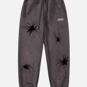 youthful spider drawstring sweatpants   urban streetwear 2515