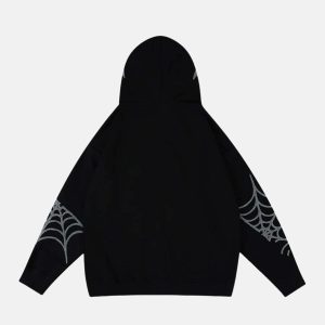 youthful spider embroidery hoodie   streetwear icon 1039