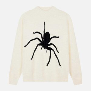 youthful spider knit mohair sweater   chic & cozy trendsetter 1544