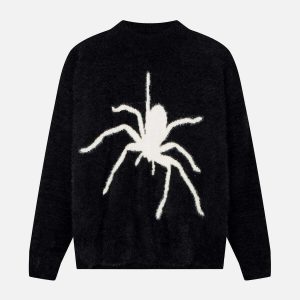 youthful spider knit mohair sweater   chic & cozy trendsetter 3417