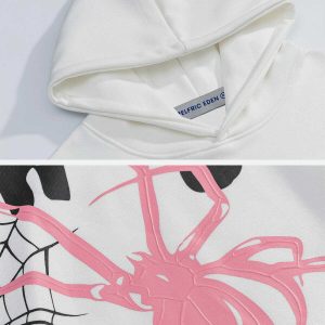 youthful spider letter print hoodie   urban streetwear 1429