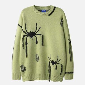 youthful spider tassel sweater   chic urban aesthetic 5532