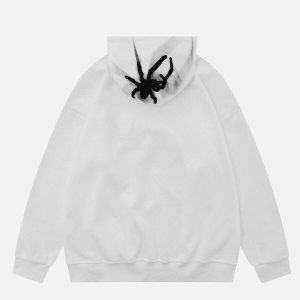youthful spider towel hoodie embroidery urban chic 2776