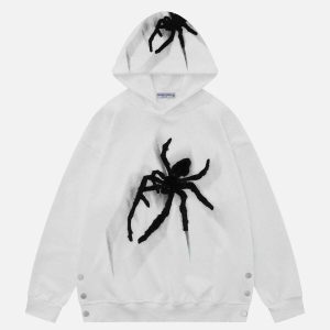youthful spider towel hoodie embroidery urban chic 2899