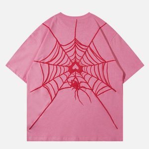 youthful spider web foam tee   quirky urban fashion 8450
