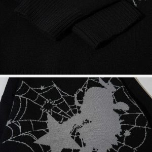 youthful spider web stars sweater graphic & trendy design 5159