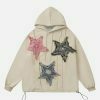 youthful star applique hoodie   embroidered urban chic 1762