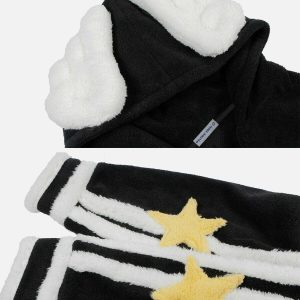 youthful star applique hoodie plush & trendy comfort 8648