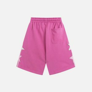 youthful star applique shorts   chic y2k streetwear staple 5738