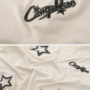 youthful star applique tee embroidered elegance 2040