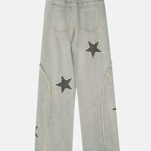 youthful star embroidered jeans iconic denim style 3002