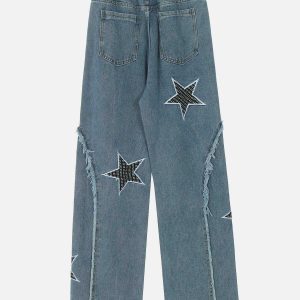 youthful star embroidered jeans iconic denim style 4238