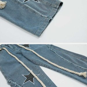 youthful star embroidered jeans iconic denim style 6614